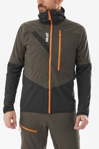 Veste de ski de randonnée à capuche Rutor - Noir et vert foncé