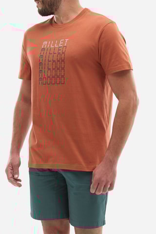 T-shirt en coton biologique Chamonix Typo - Rouge brique