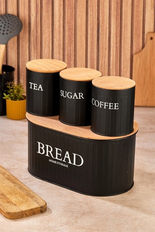 4 boîtes de conservation avec couvercles en bois 