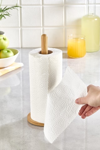 Porte-essuie-tout en bambou - 11 x 11 x 28 cm