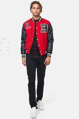 Teddy em lã Newark Vermelho e azul-marinho - Benlee