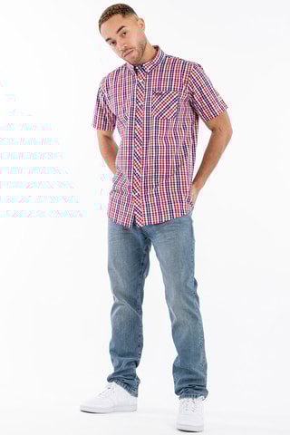 Camisa Brixworth - Vermelho e azul-marinho