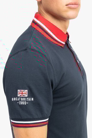 Polo regular - Azul-marinho e vermelho - Lonsdale