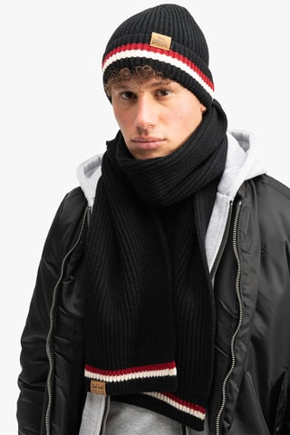Écharpe e gorro Butleigh - Preto e vermelho