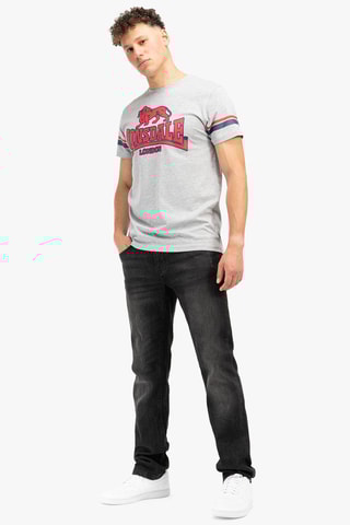 T-shirt regular - Cinzento e vermelho - Lonsdale