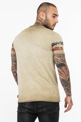 T-shirt Skeld - Bege e azul-marinho