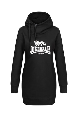 Vestido-sweat com capuz Preto