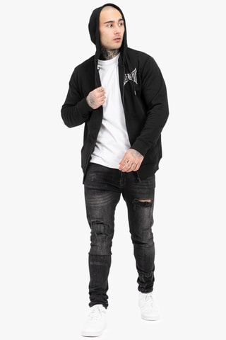 Sweat regular com capuz Octagon - Preto