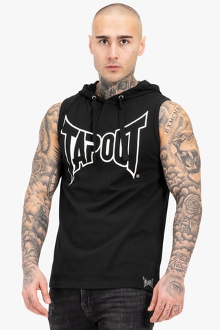 Sweat regular com capuz sem mangas Alameda Hood - Preto