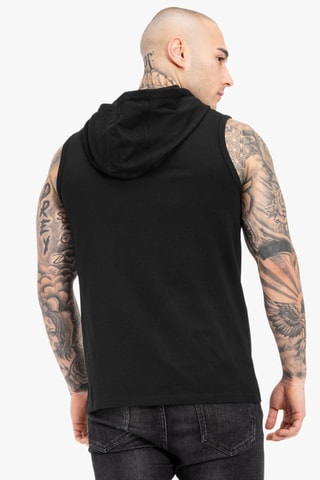 Sweat regular com capuz sem mangas Alameda Hood - Preto