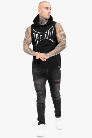 Sweat regular com capuz sem mangas Alameda Hood - Preto