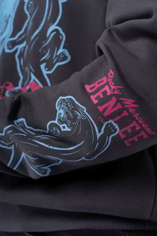 Sweat ampla com capuz Pantera HD - Preto - Benlee