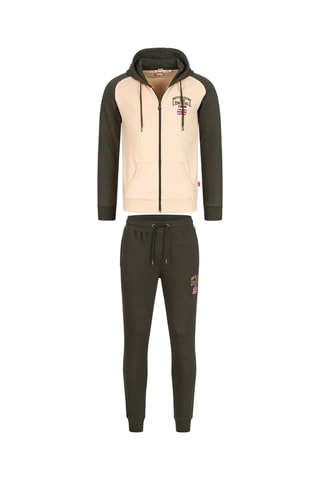 Sweat com capuz e calças de treino Stretton - Bege e verde - Lonsdale