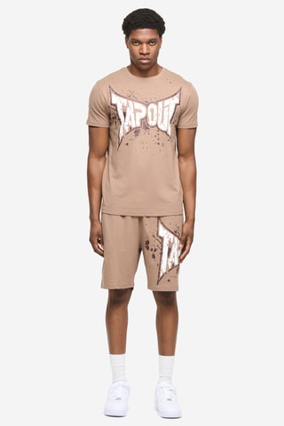 T-shirt e calções regular - Castanho