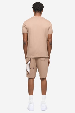 T-shirt e calções regular - Castanho