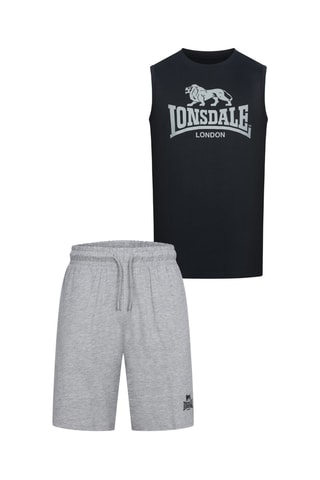 Calções e t-shirt regular - Cinzento e preto