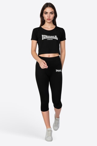 T-shirt cropped e leggings - Preto