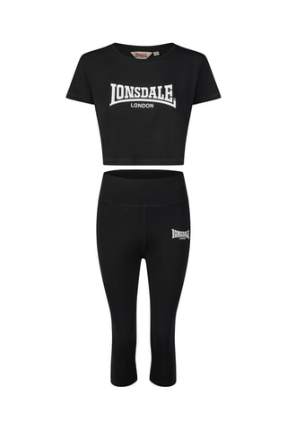 T-shirt cropped e leggings - Preto