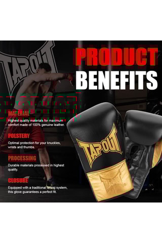 Luvas de boxe em couro - Preto 