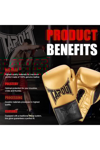 Luvas de boxe em couro - Dourado 