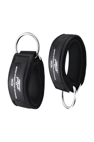 2 tiras de tornozelo de musculação - Preto e branco