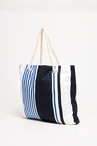 Sac shopping - Bleu marine et blanc