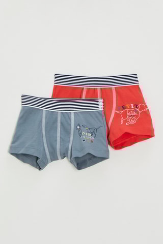 2 boxers - Rouge et gris clair