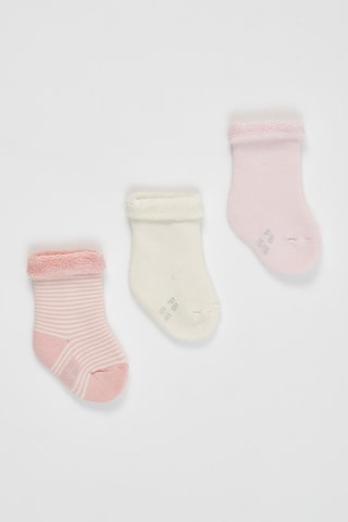 3 paires de chaussette - Rose et blanc