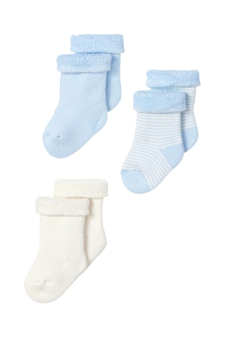 3 paires de chaussette - Ciel et blanc