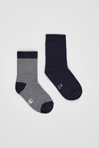 2 paires de chaussette - Bleu marine et blanc