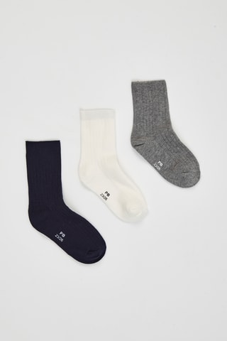 3 paires de chaussettes - Bleu marine et blanc