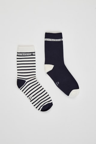 2 paires de chaussettes - Blanc et bleu nuit
