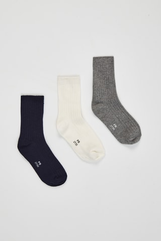 3 paires de chaussettes - Blanc et gris