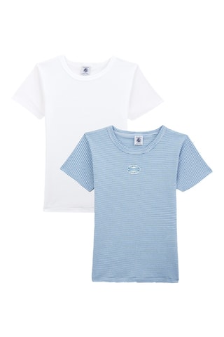 2 t-shirts - Ciel et blanc