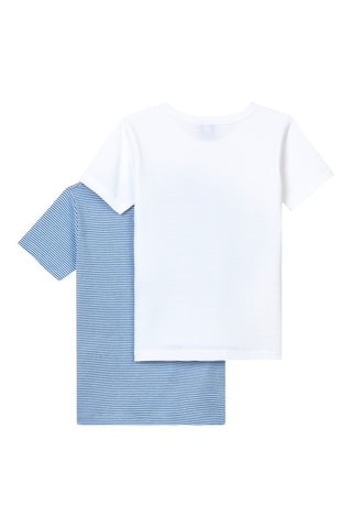 2 t-shirts - Ciel et blanc