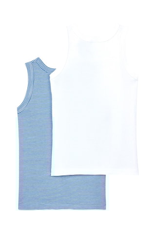 2 débardeurs - Ciel et blanc