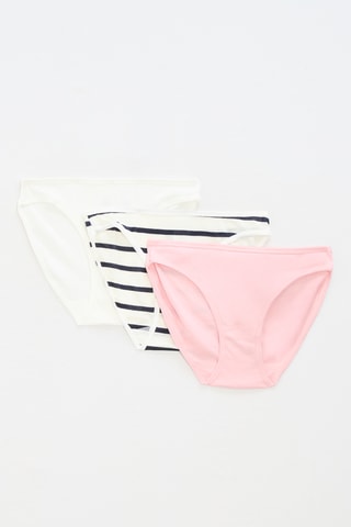 3 culottes - Blanc et rose