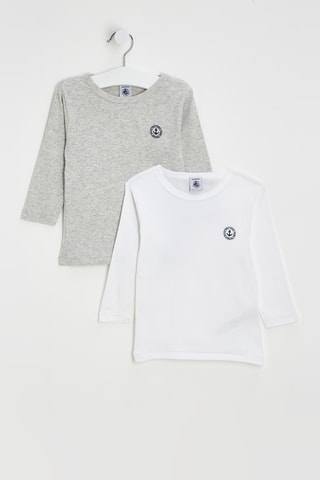 2 t-shirts - Gris chiné et blanc