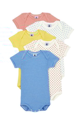 5 bodys - Blanc et bleu marine