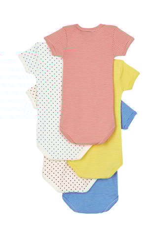 5 bodys - Blanc et bleu marine