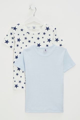 2 t-shirts - Blanc et bleu
