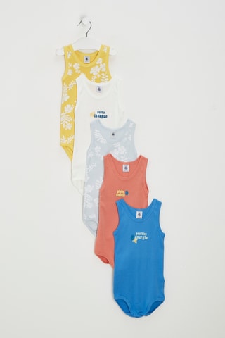 5 bodys - Jaune et blanc