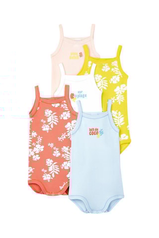 5 bodys - Jaune et blanc