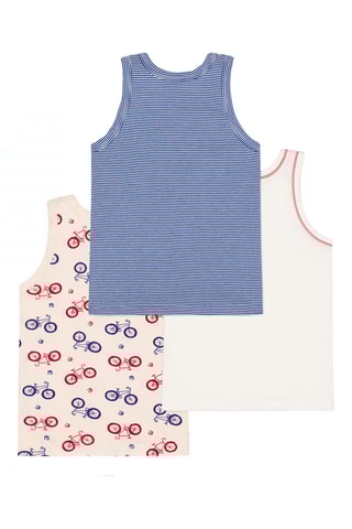 3 débardeurs - Blanc et bleu marine