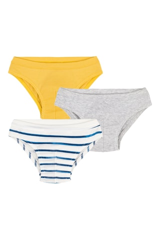 3 slips - Blanc, jaune et gris clair chiné