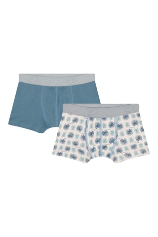 2 boxers - Blanc et bleu cobalt