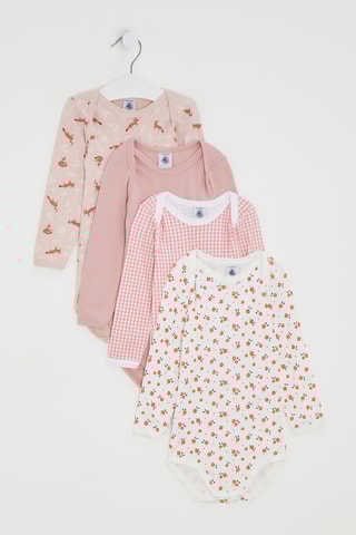 4 bodys - Blanc et rose