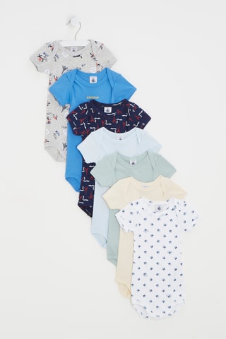 7 bodys - Blanc et bleu marine