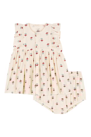 Robe et bloomer - Beige et rouge