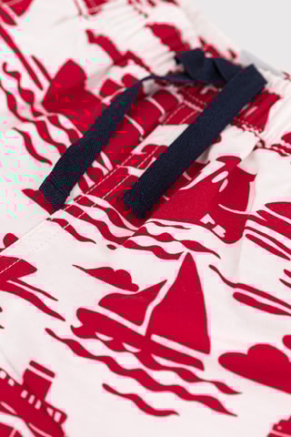 Short de bain - Blanc et rouge